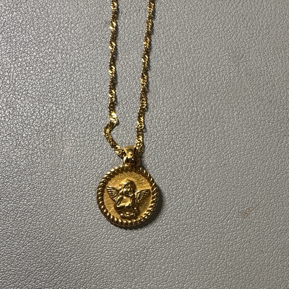 Gold Angel Pendant Necklace